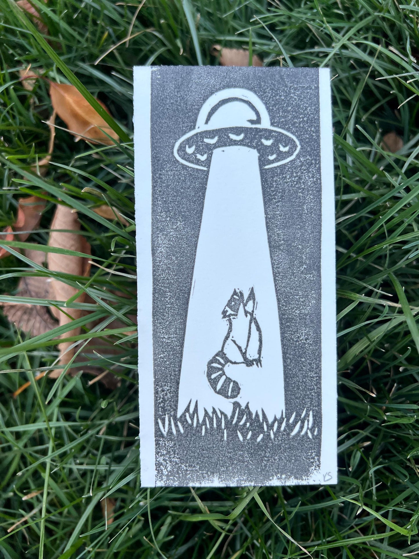 Take Me To Your Trash Can Linocut Block Print