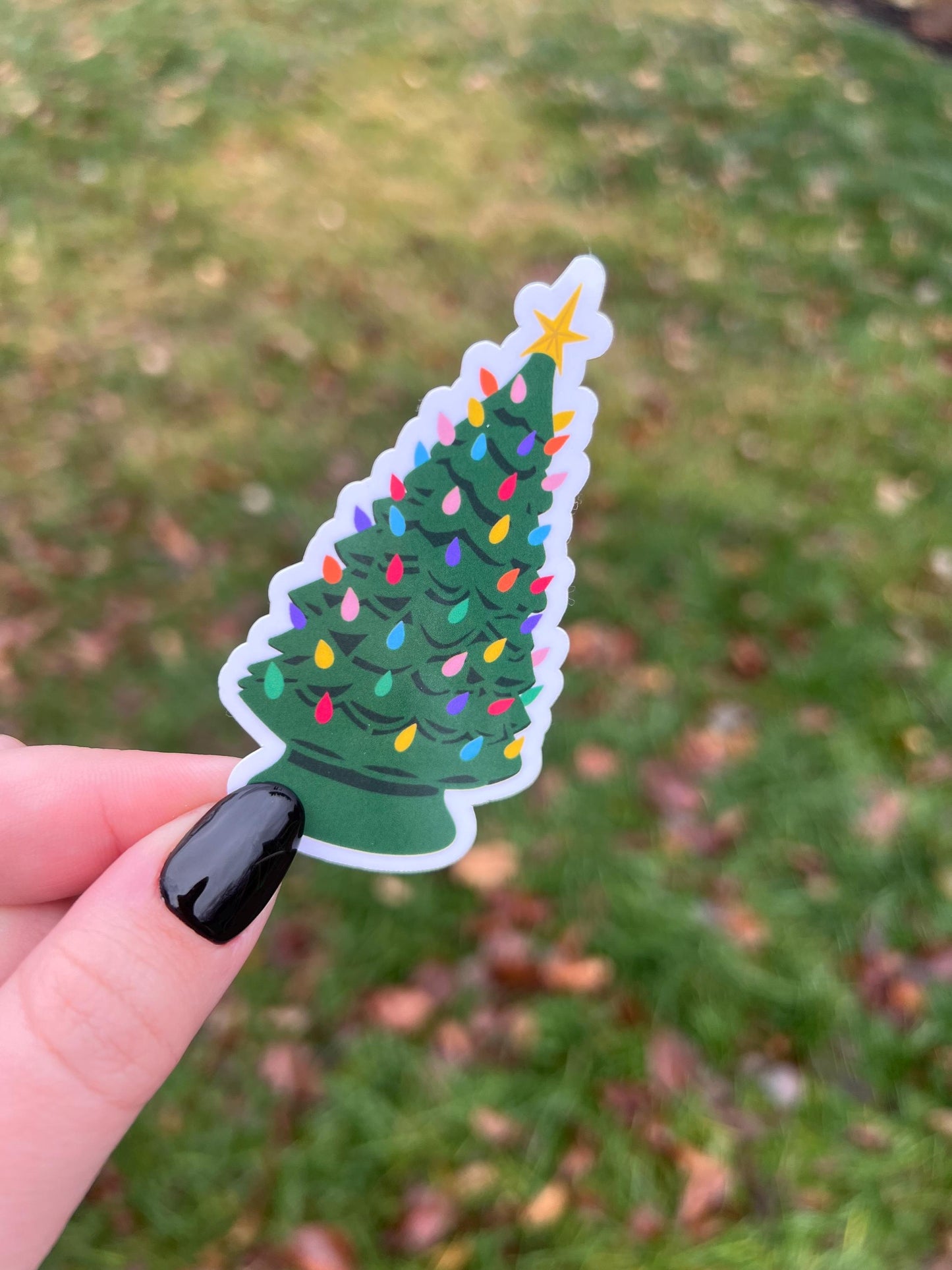 Vintage Christmas Tree Sticker
