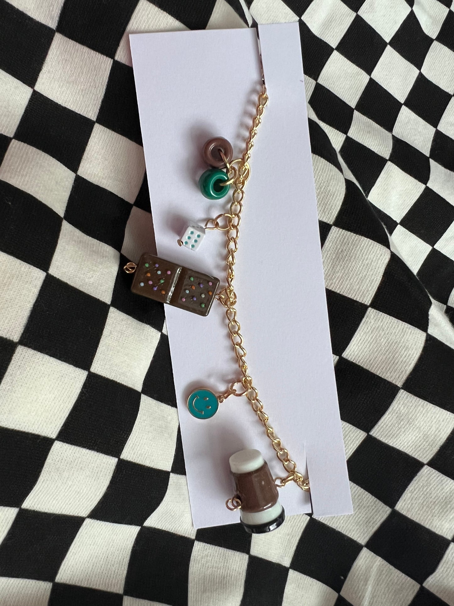 Charm Bracelet - Coffee and Brownie Charms
