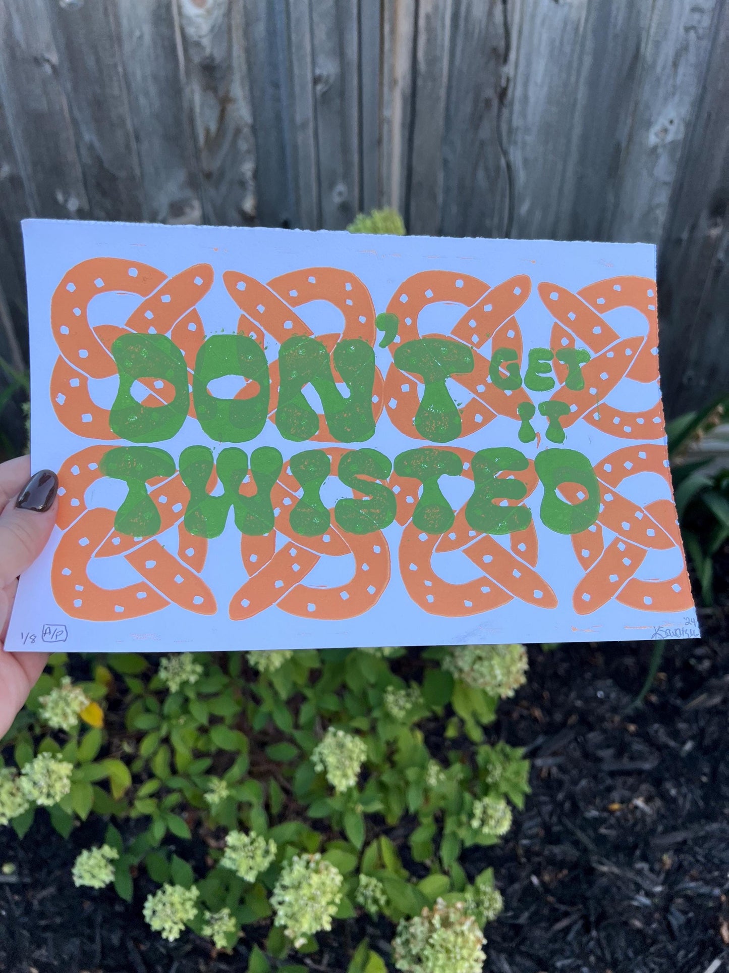 Don't Get It Twisted Linocut Block Print