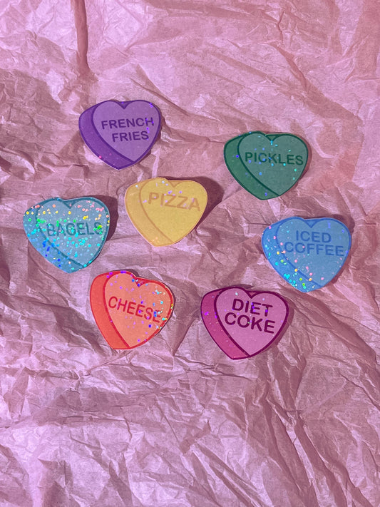 Food/Drink Themed Candy Hearts Stickers