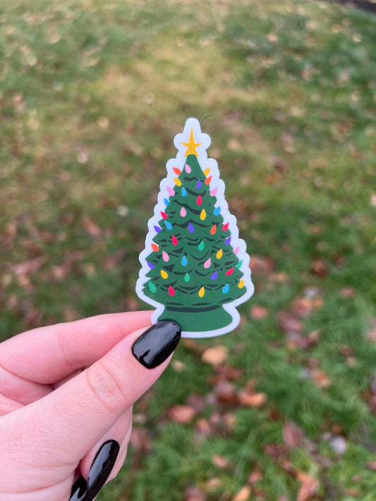 Vintage Christmas Tree Sticker