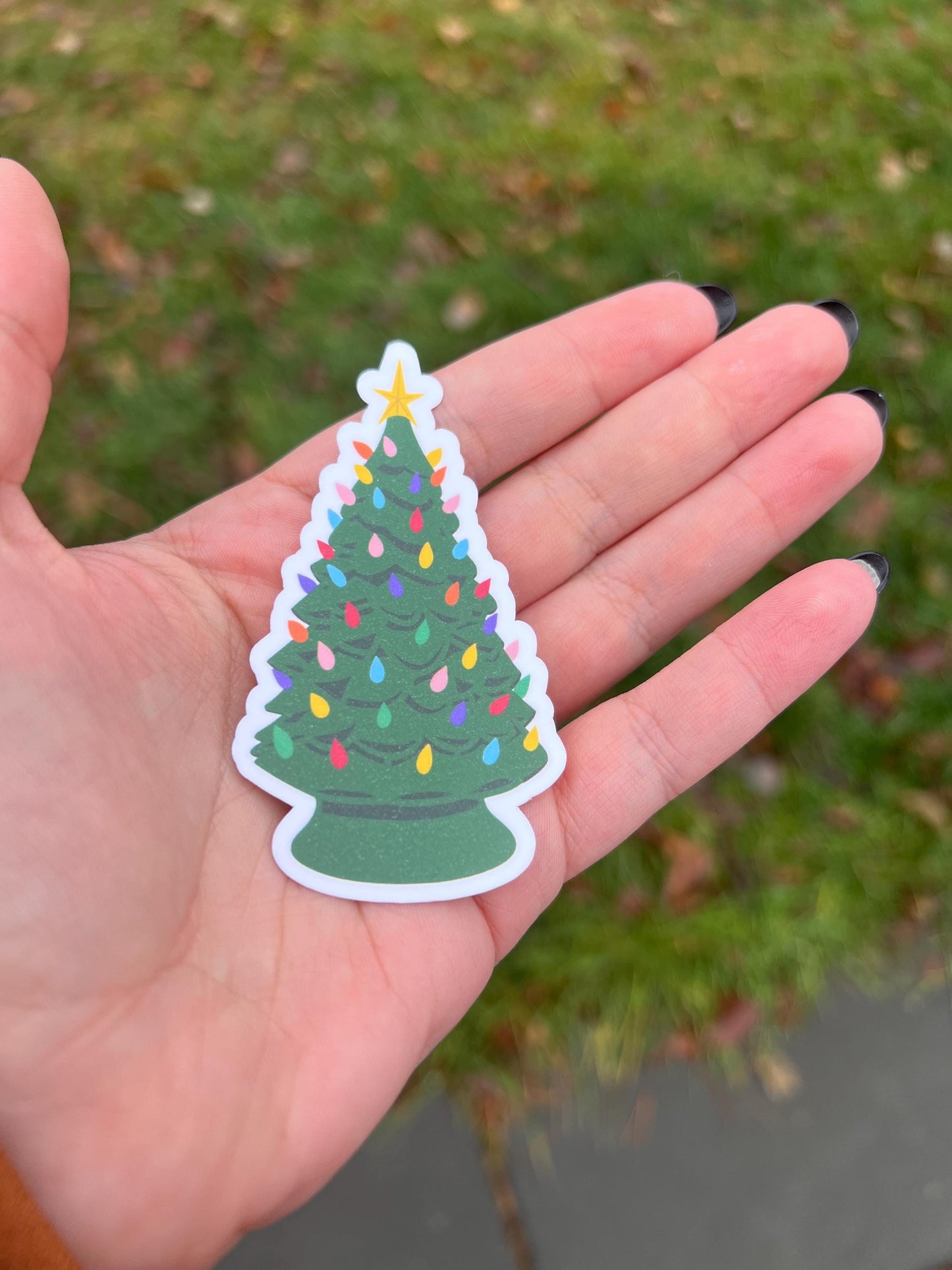 Vintage Christmas Tree Sticker