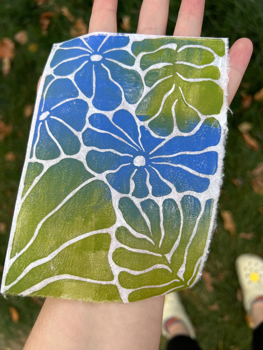 Botanical Print Linocut Block Print