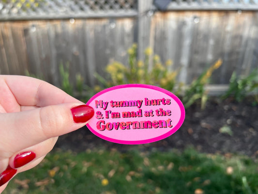 My Tummy Hurts and I’m Mad at the Government Sticker