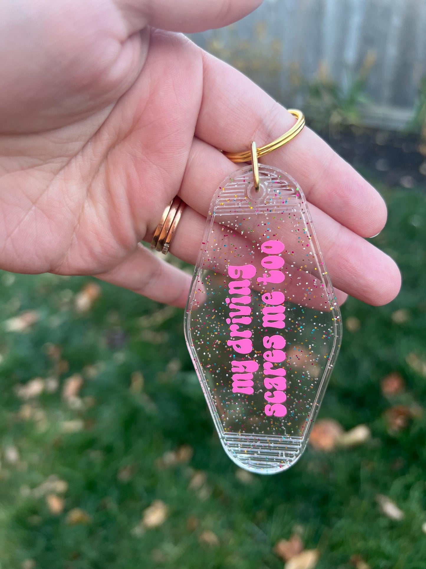 My Driving Scares Me Too Keychain