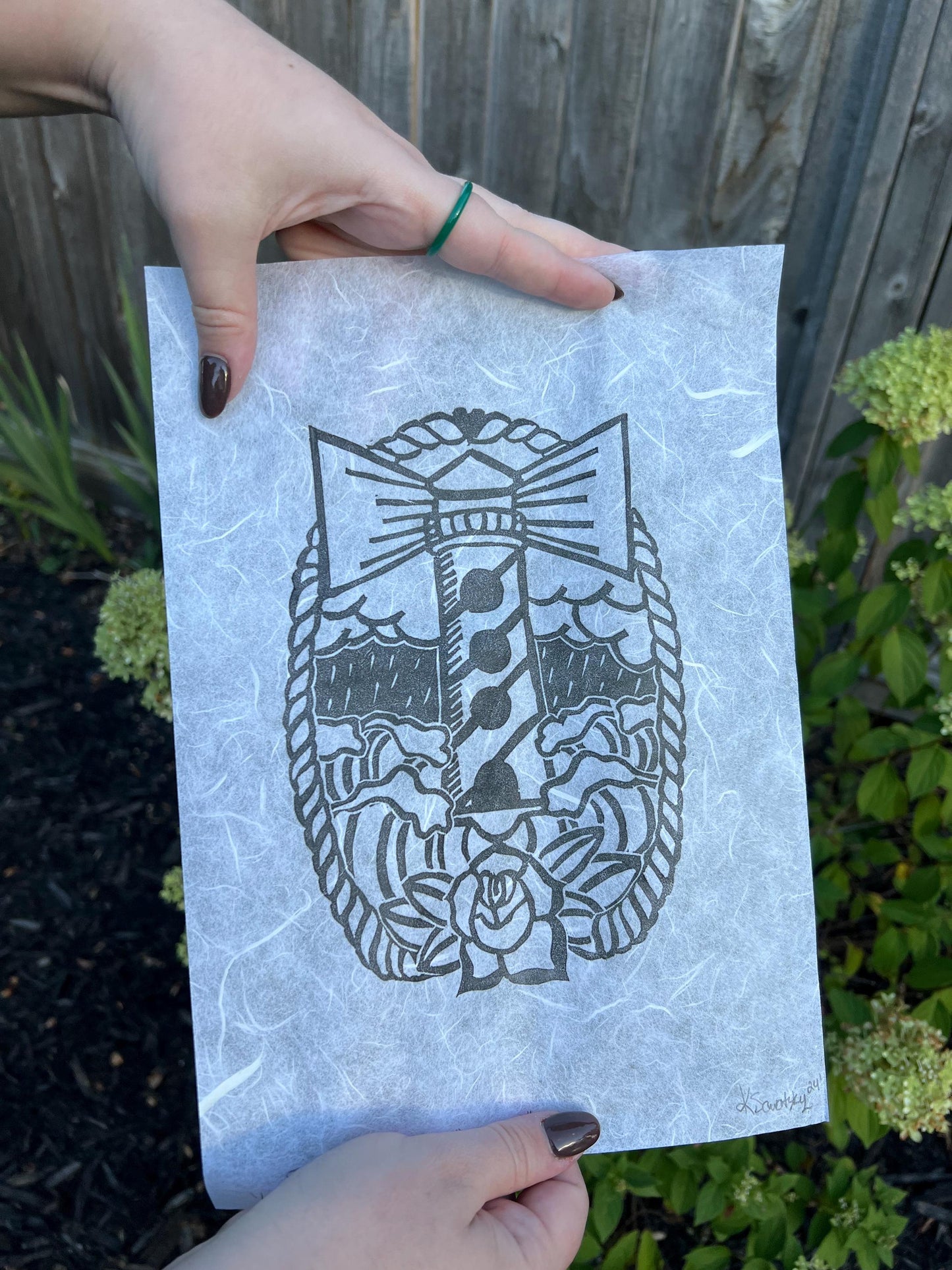 Beacon Lino Block Print