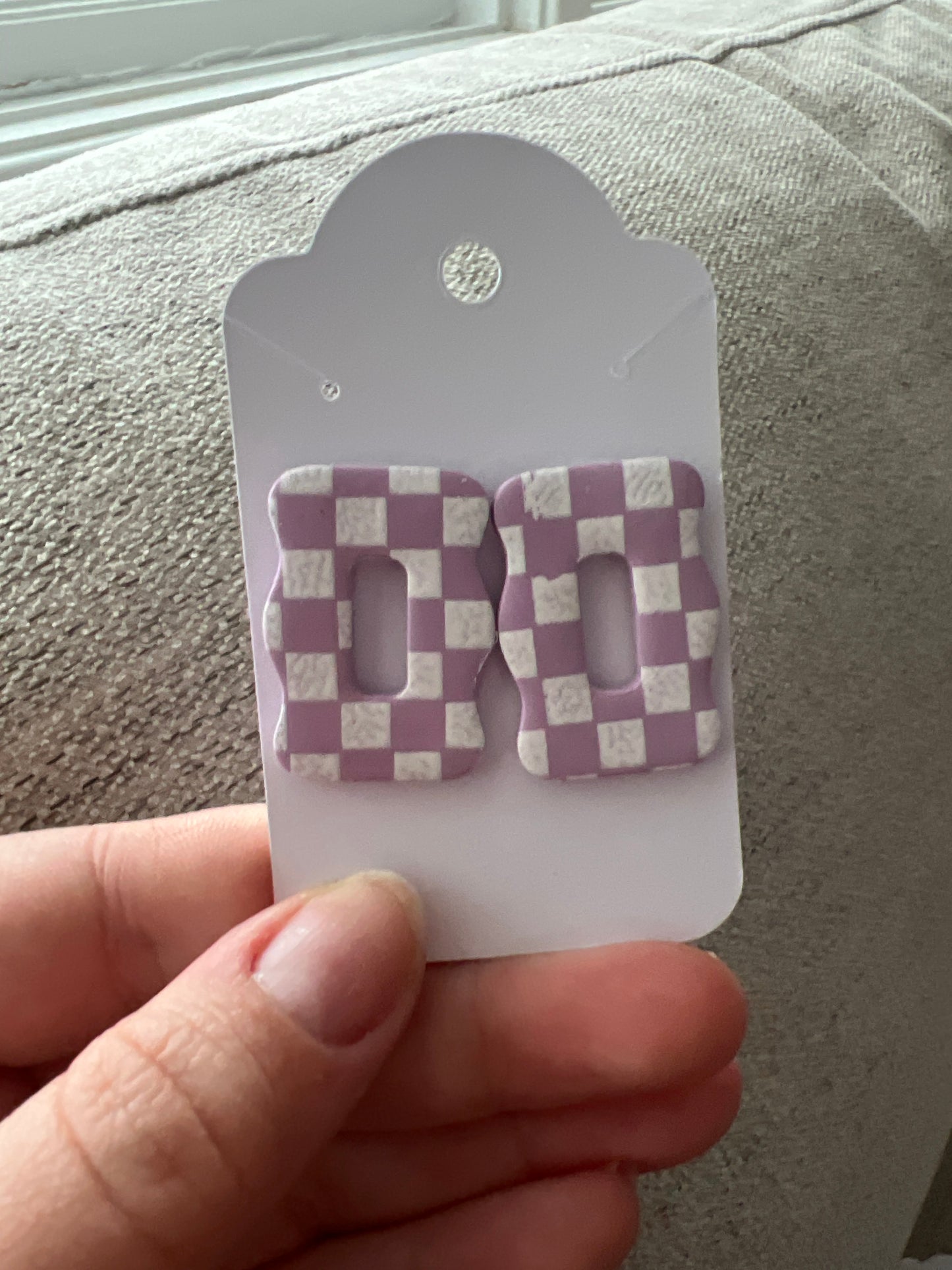 Purple Square Earrings