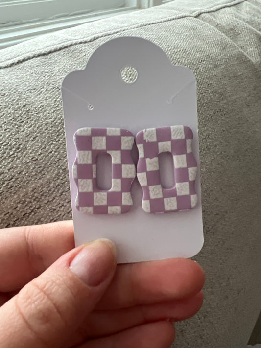 Purple Square Earrings