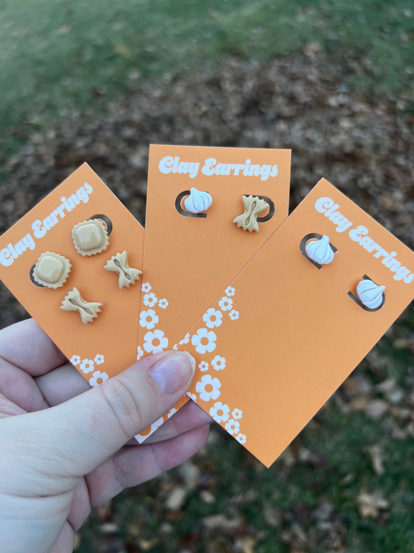 Pasta and Garlic Earrings