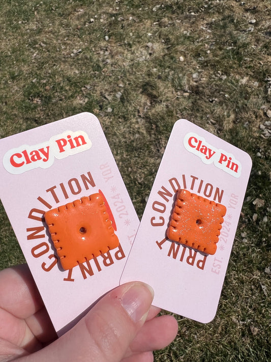 Cheese Cracker Pin