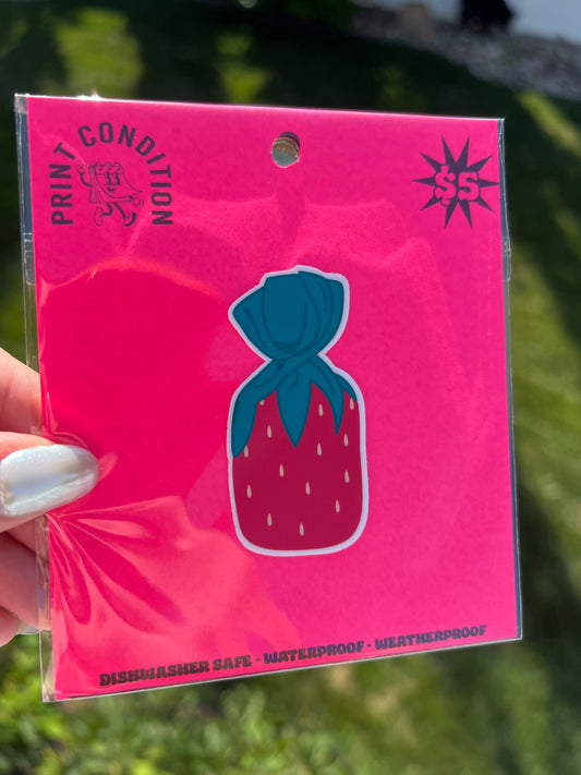 Retro Strawberry Candy Sticker