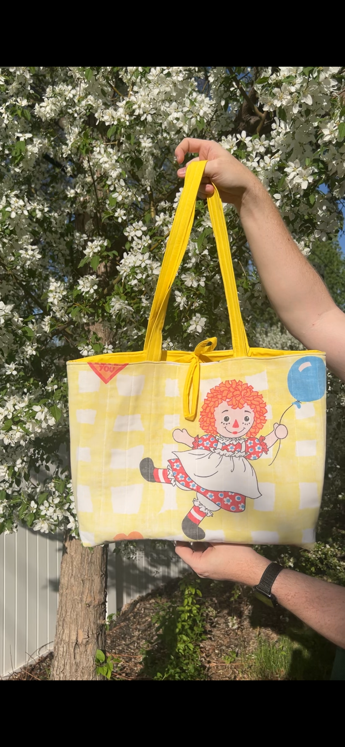 Raggedy Anne - Upcycled Tote Bag
