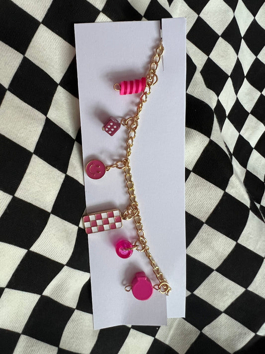 Charm Bracelet - Pink Charms
