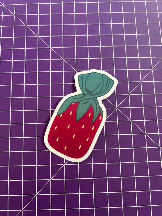 Retro Strawberry Candy Sticker