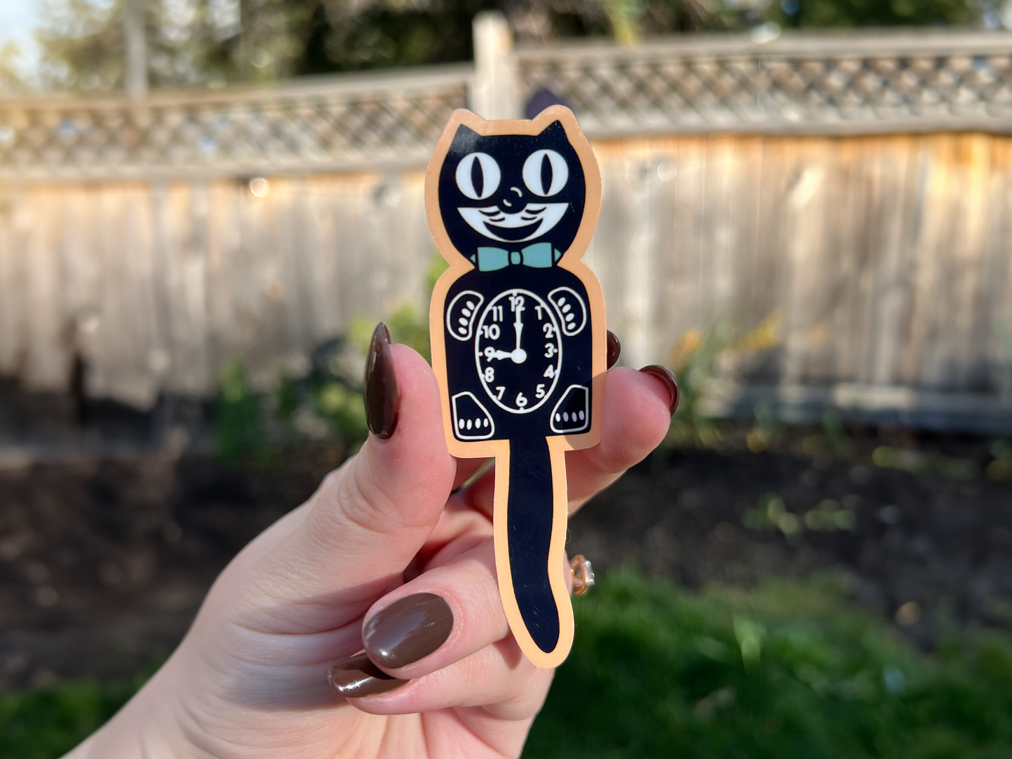 Vintage Cat Clock Sticker