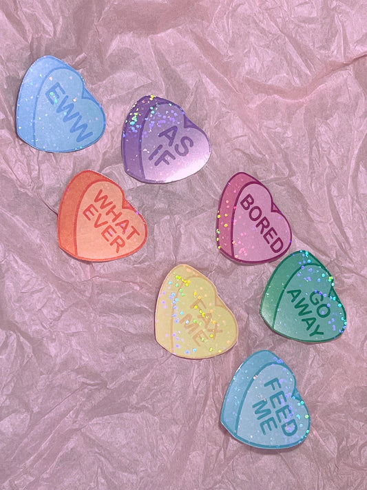 Candy Hearts with Attitude Stickers