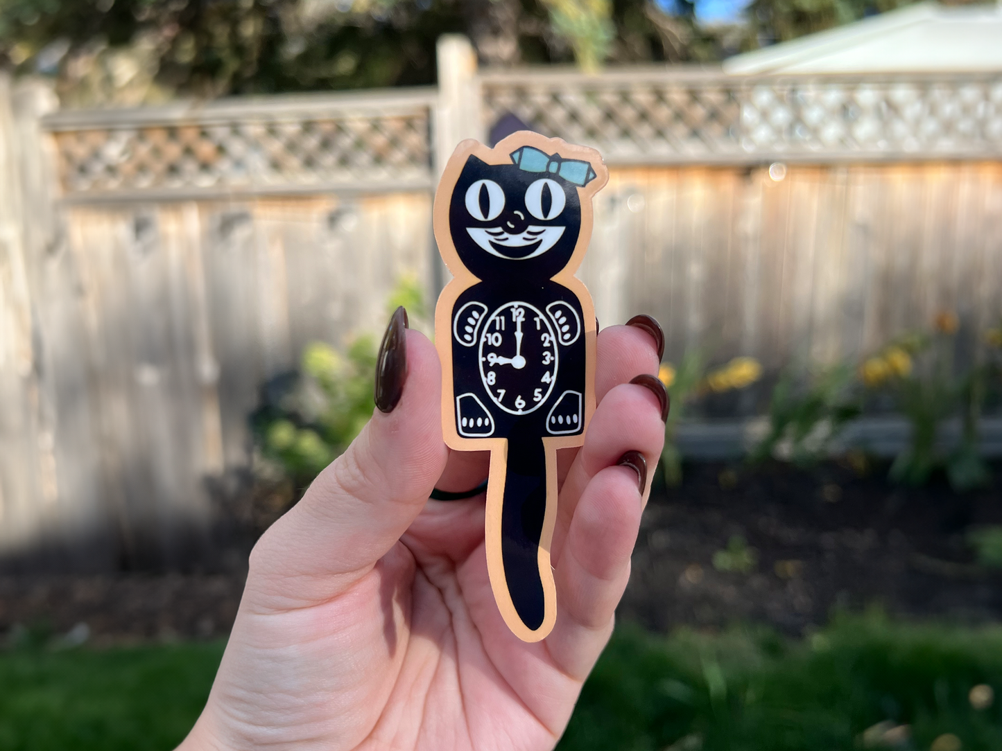 Vintage Cat Clock Sticker
