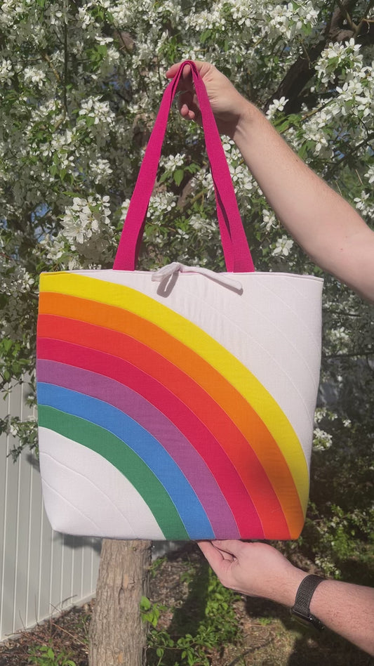 Rainbow - Upcycled Tote Bag