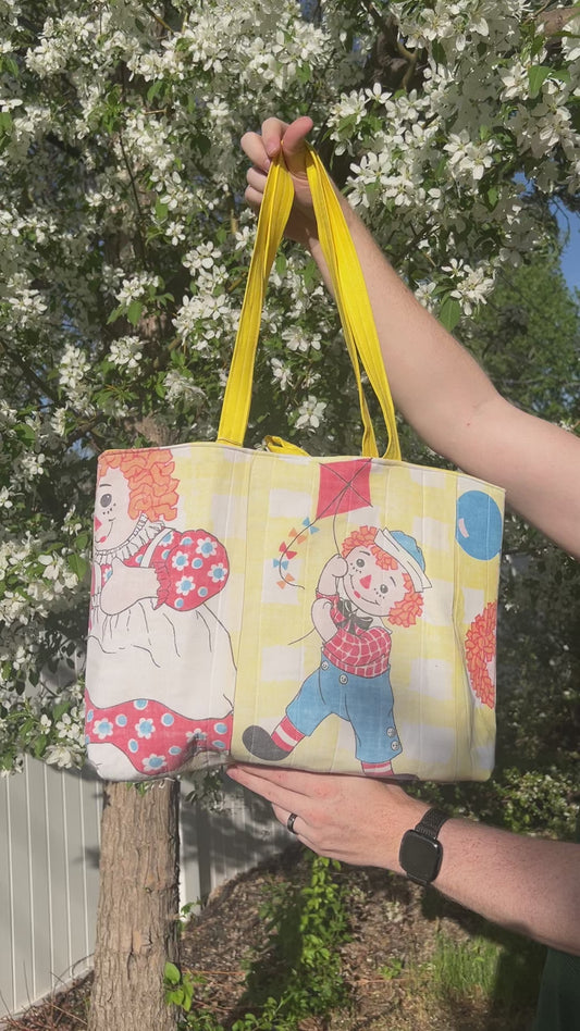 Raggedy Anne - Upcycled Tote Bag